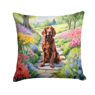 Caroline's Treasures Spring Path Other/no Pattern Indoor/outdoor Throw Pillow In Multicolor