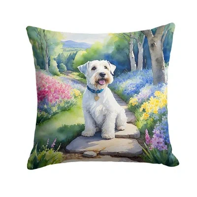 Caroline's Treasures Spring Path Other/no Pattern Indoor/outdoor Throw Pillow In Multicolor