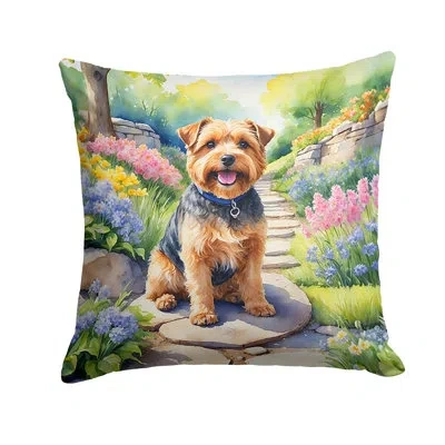 Caroline's Treasures Spring Path Other/no Pattern Indoor/outdoor Throw Pillow In Multicolor