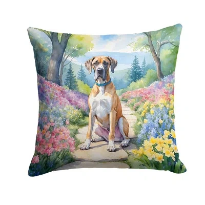 Caroline's Treasures Spring Path Other/no Pattern Indoor/outdoor Throw Pillow In Multicolor