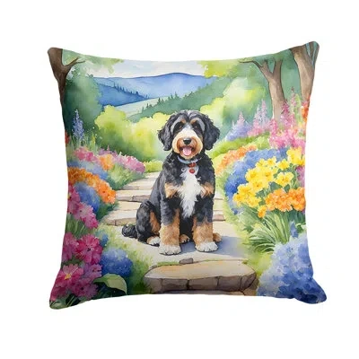 Caroline's Treasures Spring Path Other/no Pattern Indoor/outdoor Throw Pillow In Multicolor