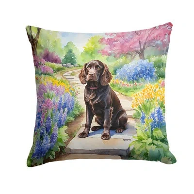 Caroline's Treasures Spring Path Other/no Pattern Indoor/outdoor Throw Pillow In Multicolor
