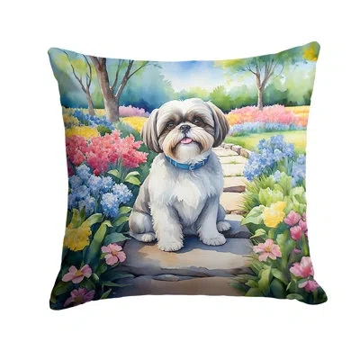 Caroline's Treasures Spring Path Other/no Pattern Indoor/outdoor Throw Pillow In Multicolor