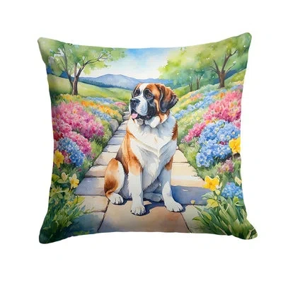 Caroline's Treasures Spring Path Other/no Pattern Indoor/outdoor Throw Pillow In Multicolor