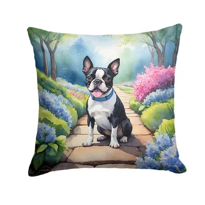 Caroline's Treasures Spring Path Other/no Pattern Indoor/outdoor Throw Pillow In Multicolor