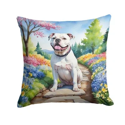 Caroline's Treasures Spring Path Other/no Pattern Indoor/outdoor Throw Pillow In Multicolor