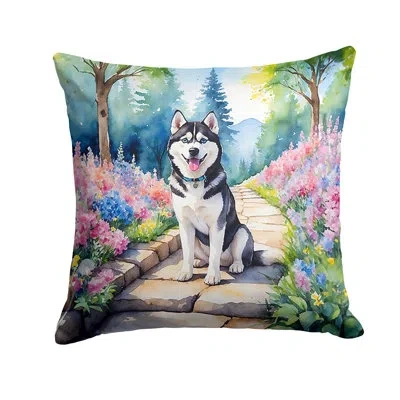Caroline's Treasures Spring Path Other/no Pattern Indoor/outdoor Throw Pillow In Multicolor