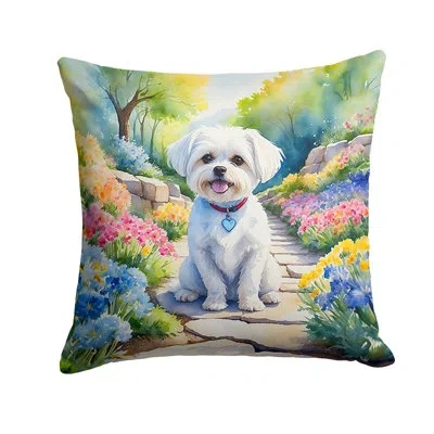 Caroline's Treasures Spring Path Other/no Pattern Indoor/outdoor Throw Pillow In Multicolor