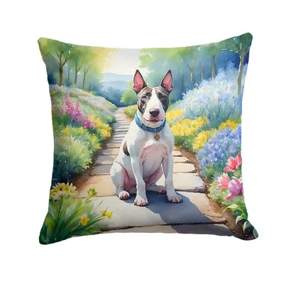 Caroline's Treasures Spring Path Other/no Pattern Indoor/outdoor Throw Pillow In Multicolor