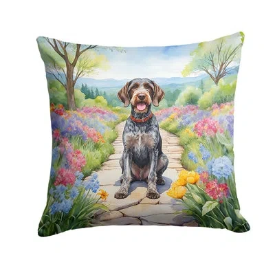 Caroline's Treasures Spring Path Other/no Pattern Indoor/outdoor Throw Pillow In Multicolor