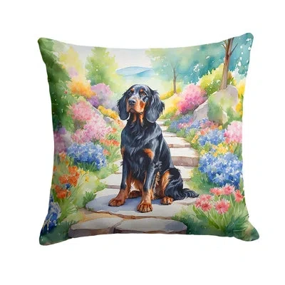 Caroline's Treasures Spring Path Other/no Pattern Indoor/outdoor Throw Pillow In Multicolor