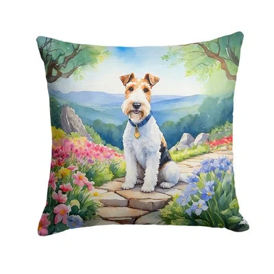 Caroline's Treasures Spring Path Other/no Pattern Indoor/outdoor Throw Pillow In Multicolor