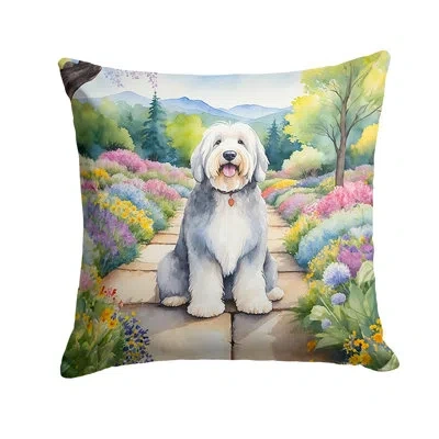 Caroline's Treasures Spring Path Other/no Pattern Indoor/outdoor Throw Pillow In Multicolor
