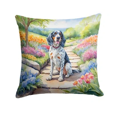 Caroline's Treasures Spring Path Other/no Pattern Indoor/outdoor Throw Pillow In Multicolor