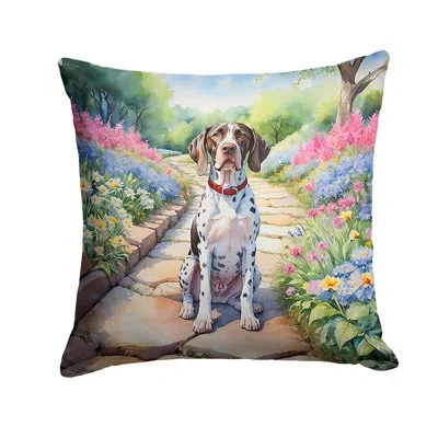 Caroline's Treasures Spring Path Other/no Pattern Indoor/outdoor Throw Pillow In Multicolor