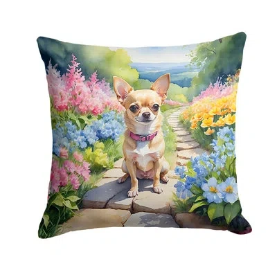 Caroline's Treasures Spring Path Other/no Pattern Indoor/outdoor Throw Pillow In Multicolor