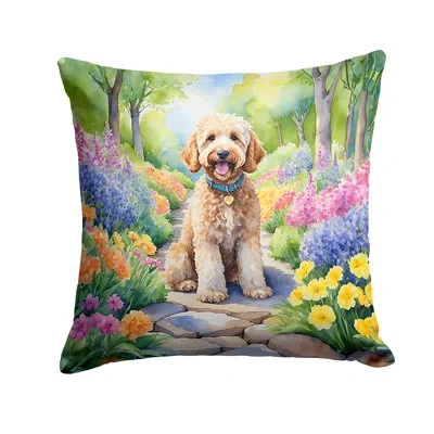 Caroline's Treasures Spring Path Other/no Pattern Indoor/outdoor Throw Pillow In Multicolor