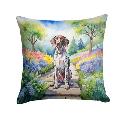 Caroline's Treasures Spring Path Other/no Pattern Indoor/outdoor Throw Pillow In Multicolor