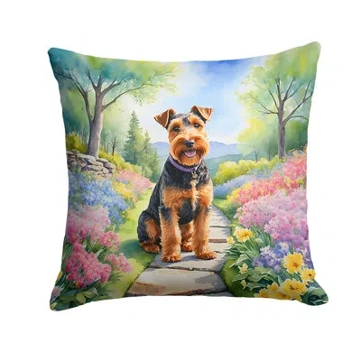 Caroline's Treasures Spring Path Other/no Pattern Indoor/outdoor Throw Pillow In Multicolor