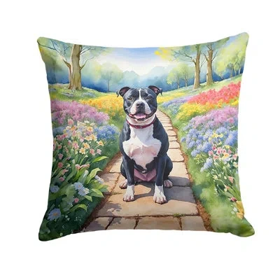 Caroline's Treasures Spring Path Other/no Pattern Indoor/outdoor Throw Pillow In Multicolor