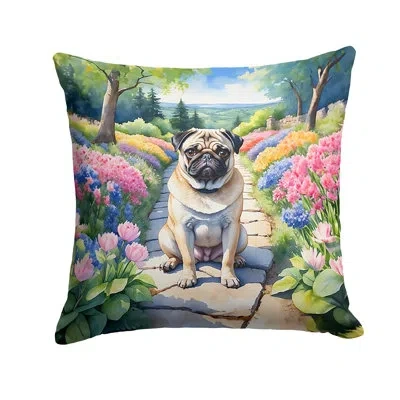 Caroline's Treasures Spring Path Other/no Pattern Indoor/outdoor Throw Pillow In Multicolor