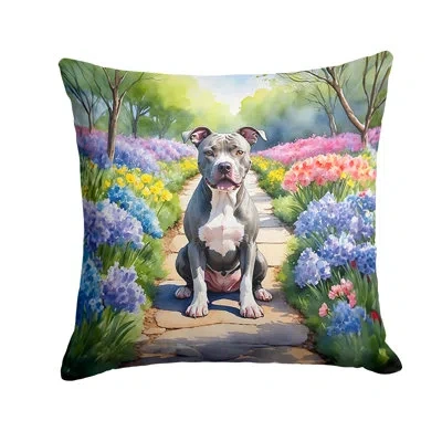 Caroline's Treasures Spring Path Other/no Pattern Indoor/outdoor Throw Pillow In Multicolor
