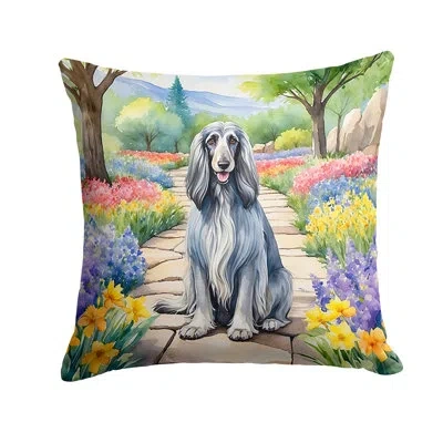 Caroline's Treasures Spring Path Other/no Pattern Indoor/outdoor Throw Pillow In Multicolor