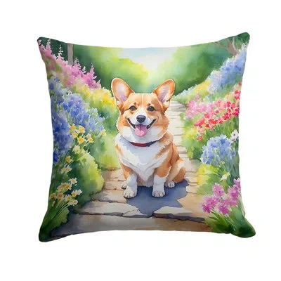 Caroline's Treasures Spring Path Other/no Pattern Indoor/outdoor Throw Pillow In Multicolor