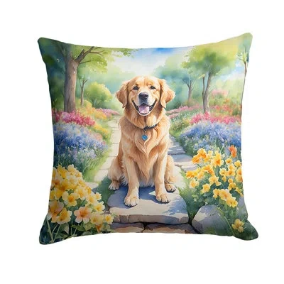 Caroline's Treasures Spring Path Other/no Pattern Indoor/outdoor Throw Pillow In Multicolor