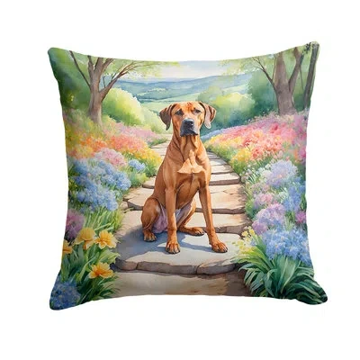Caroline's Treasures Spring Path Other/no Pattern Indoor/outdoor Throw Pillow In Multicolor