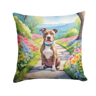 Caroline's Treasures Spring Path Other/no Pattern Indoor/outdoor Throw Pillow In Multicolor