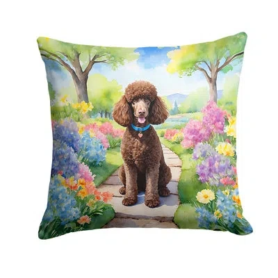 Caroline's Treasures Spring Path Other/no Pattern Indoor/outdoor Throw Pillow In Multicolor