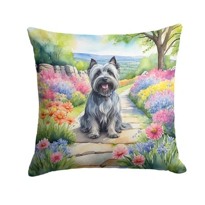 Caroline's Treasures Spring Path Other/no Pattern Indoor/outdoor Throw Pillow In Multicolor
