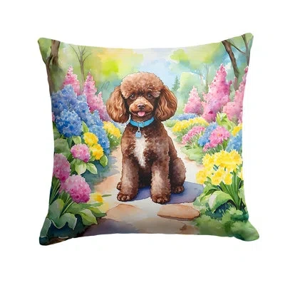 Caroline's Treasures Spring Path Other/no Pattern Indoor/outdoor Throw Pillow In Multicolor