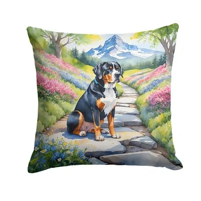 Caroline's Treasures Spring Path Other/no Pattern Indoor/outdoor Throw Pillow In Multicolor