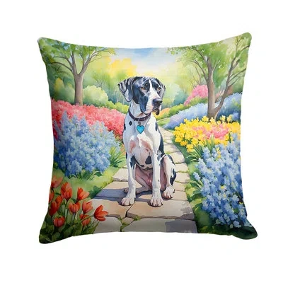 Caroline's Treasures Spring Path Other/no Pattern Indoor/outdoor Throw Pillow In Multicolor
