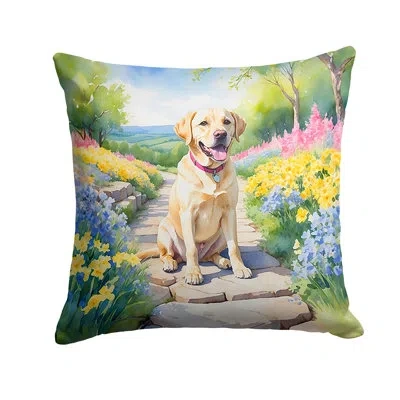 Caroline's Treasures Spring Path Other/no Pattern Indoor/outdoor Throw Pillow In Multicolor