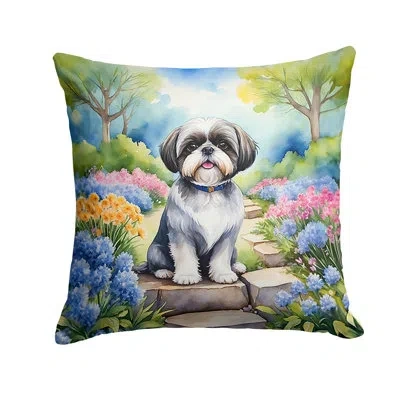 Caroline's Treasures Spring Path Other/no Pattern Indoor/outdoor Throw Pillow In Multicolor