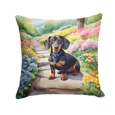Caroline's Treasures Spring Path Other/no Pattern Indoor/outdoor Throw Pillow In Multicolor