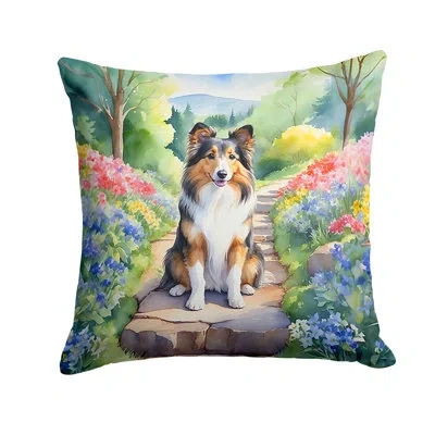 Caroline's Treasures Spring Path Other/no Pattern Reversible Throw Pillow In Multicolor