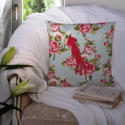 Caroline's Treasures Squid Shabby Elegance Blue Roses Indoor/outdoor Throw Pillow