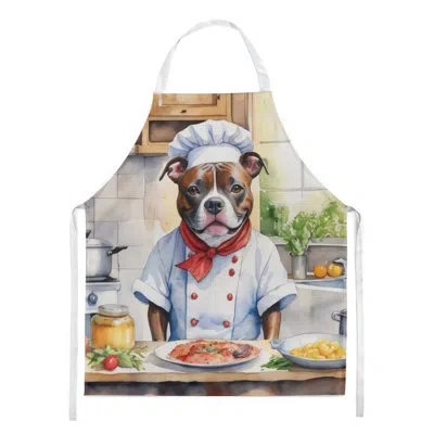Caroline's Treasures Staffordshire Bull Terrier The Chef Apron In Multicolor
