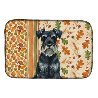 Caroline's Treasures Standard Schnauzer Heirloom Fall Dish Drying Mat In Natural