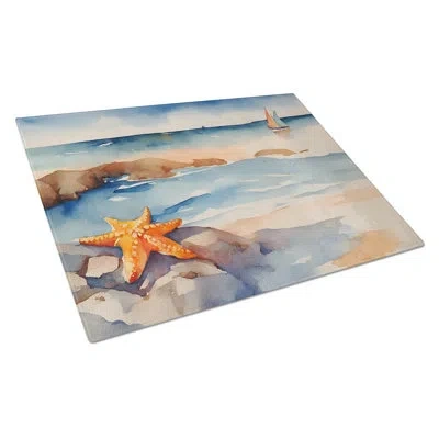 Caroline's Treasures Starfish Glass Cutting Board Large