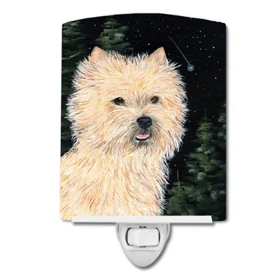 Caroline's Treasures Starry Cairn Terrier Ceramic Night Light In Beige