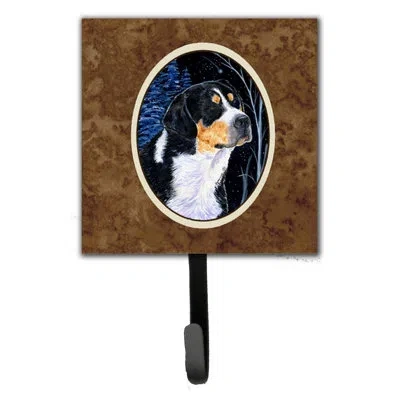 Caroline's Treasures Starry Night Bernese Mountain Dog Leash Holder And Wall Hook In Brown