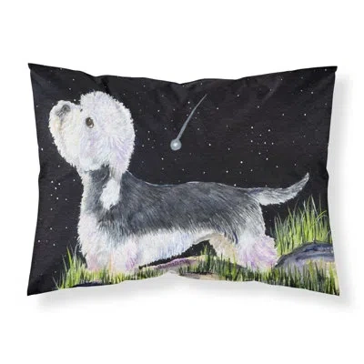 Caroline's Treasures Starry Night Dandie Dinmont Terrier Moisture Wicking Pillowcase In Black