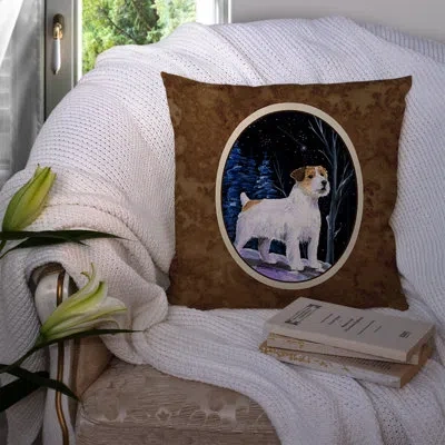 Caroline's Treasures Starry Night Jack Russell Terrier Indoor/outdoor Throw Pillow