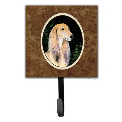 Caroline's Treasures Starry Night Saluki Leash Holder And Wall Hook In Brown