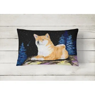 Caroline's Treasures Starry Night Shiba Inu Indoor/outdoor Throw Pillow